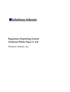 Regulatory Reporting System Technical White