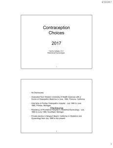 Contraception Choices 2017