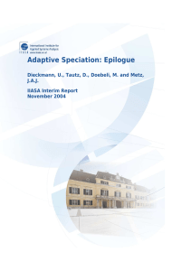Adaptive Speciation: Epilogue