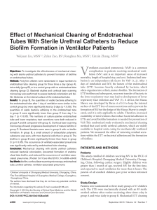 Effect of Mechanical Cleaning of Endotracheal Tubes With Sterile