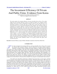 The Investment Efficiency Of Private And Public