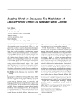 Reading Words in Discourse: The Modulation of - UNC