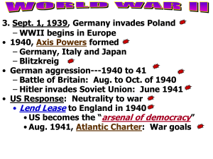 WWII, 1939 to 1941 - B