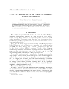 Mathematical Research Letters 8, 331–345 (2001) VERTEX