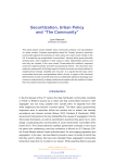 Securitization, Urban Policy and “The Community”