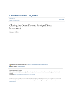 Closing the Open Door to Foreign Direct Investment