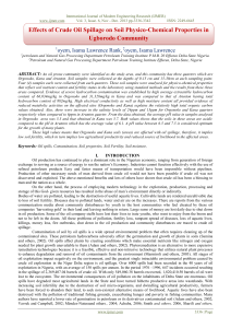 Effects of crude oil spillage on soil physico-chemical propertie