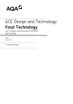 Food Technology Mark scheme Unit 03