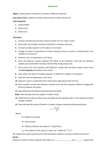 Lab Manual of Dielectric Constant