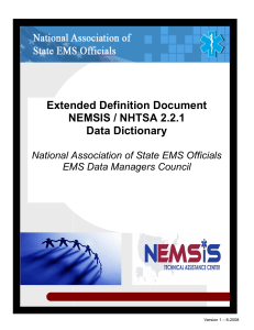 Extended Definition Document NEMSIS / NHTSA 2.2.1