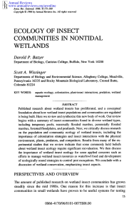ecology of insect communities in nontidal wetlands