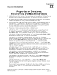 Properties of Solutions: Electrolytes and Non