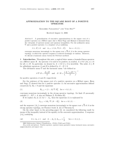 APPROXIMATION TO THE SQUARE ROOT OF A POSITIVE