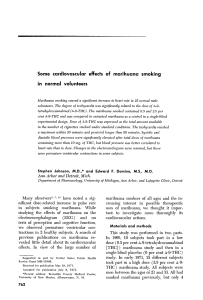 Some cardiovascular effects of marihuana smoking in