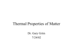 Thermal Properties of Matter