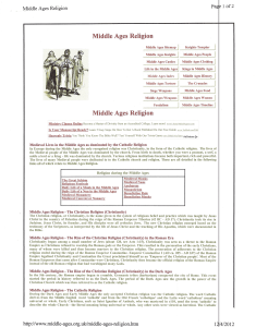 Middle Ages Religion Middle Ages Religion