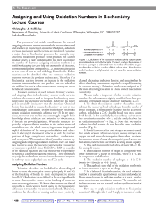 Assigning and Using Oxidation Numbers in Biochemistry Lecture