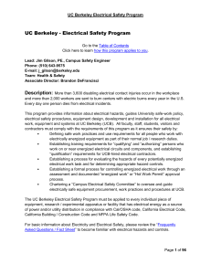 UC Berkeley - Electrical Safety Program