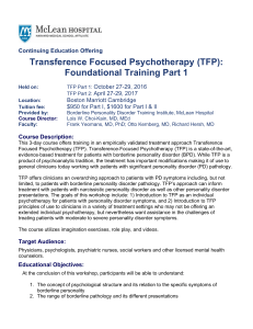 Foundational Training Part 1 - Personality Disorders Institute
