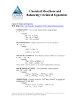 Chemical Reactions and Balancing Chemical Equations