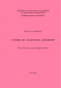 Course of analytical geometry