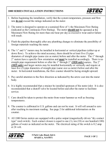 1800 Series Meter Installation Instructions