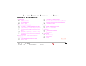 Module P2.4 Work and energy