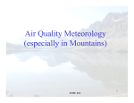 Air Quality Meteorology (especially in Mountains)