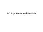 R-2 Exponents and Radicals