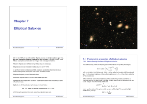 Chapter 7 Elliptical Galaxies Chapter 16 Elliptical Galaxies