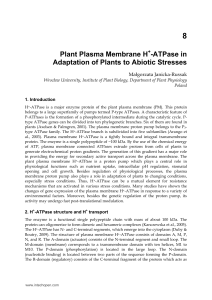 Plant Plasma Membrane H -ATPase in Adaptation of