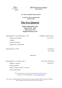 The Ives Quartet - Noe Valley Chamber Music