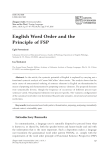 English Word Order and the Principle of FSP - Žmogus ir žodis