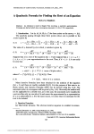 A Quadratic Formula for Finding the Root of an Equation where P = f