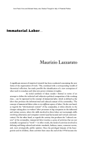 Maurizio Lazzarato: “Immaterial Labor” - E-Flux
