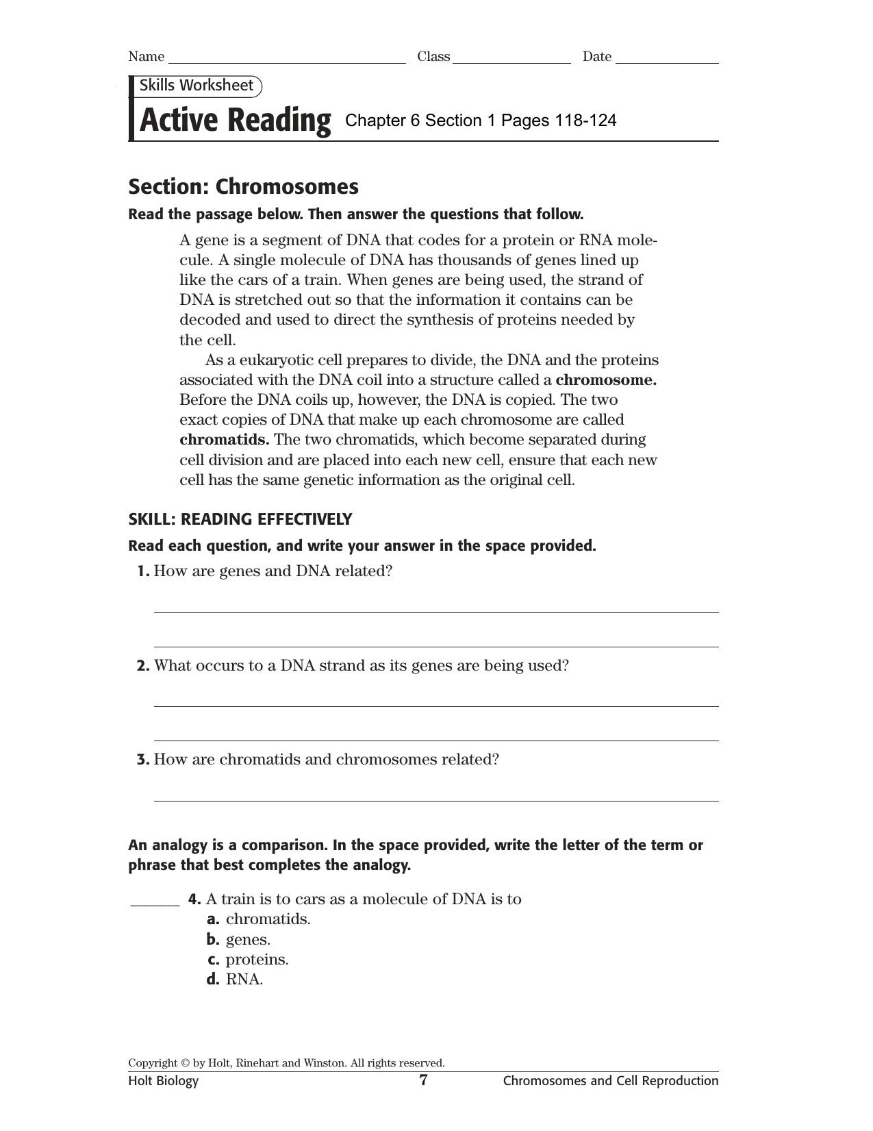 Ch. 22 Section 22 Active Reading/Quiz In Skills Worksheet Active Reading