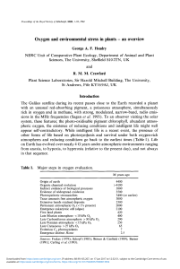 Oxygen and environmental stress in plants