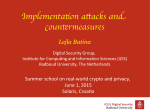 Implementation attacks - Summer School on Real