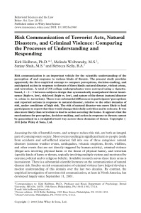 Risk communication of terrorist acts, natural disasters, and criminal