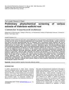 Preliminary phytochemical screening of various