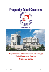 FAQs - Tata Memorial Centre
