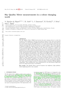 Sky Quality Meter measurements in a colour changing world