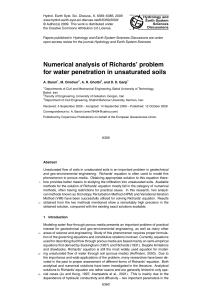 Numerical analysis of Richards` problem for water penetration in