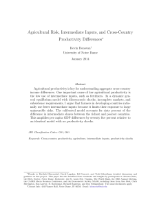 Agricultural Risk, Intermediate Inputs, and Cross