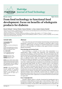 From food technology to functional food development