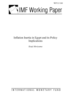 Inflation Inertia in Egypt and its Policy Implications