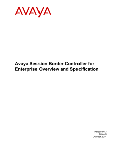 Avaya Session Border Controller for Enterprise