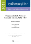 Proposals to Sell, Annex or Evacuate Iceland, 1518–1868