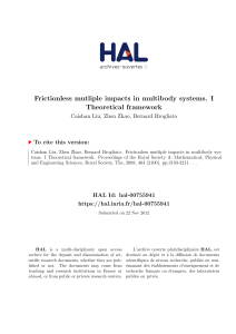 Frictionless mutliple impacts in multibody systems. I - HAL