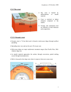 C3.3 The crust C3.3.1 Oceanic crust